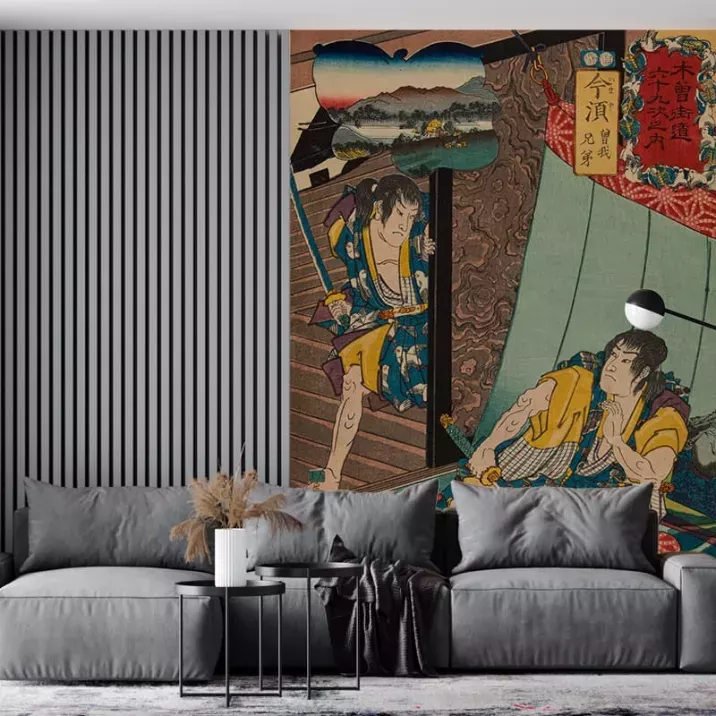 Papier Peint Panoramique Estampe 19e siècle Utagawa Kuniyoshi - Imasu