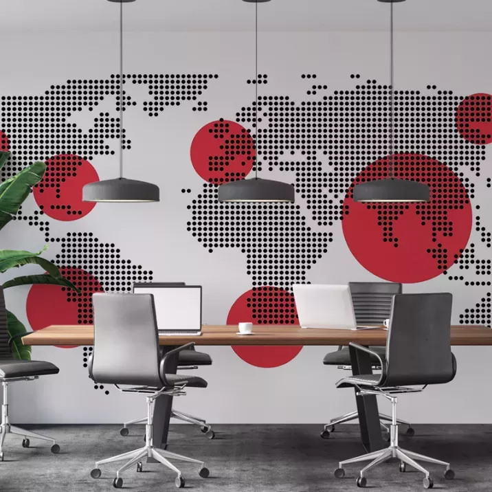 Papier Peint Panoramique Mappemonde Design