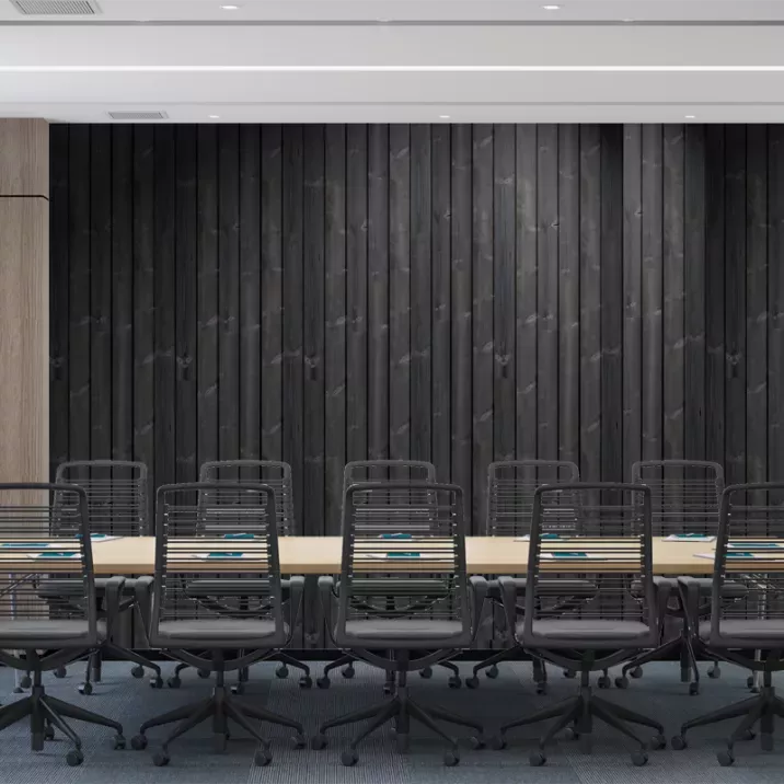 Papier Peint Planche de bois noir trompe l'oeil