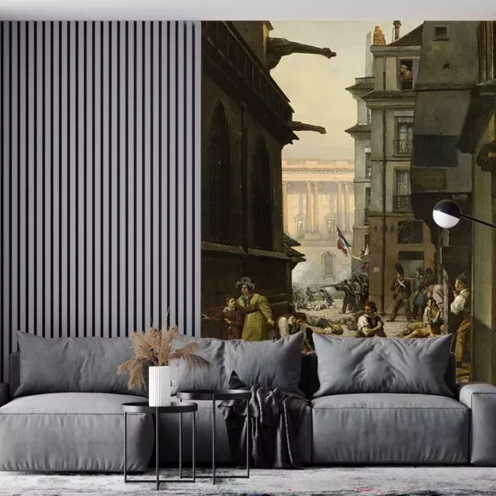 Papier Peint Panoramique Peinture 19e Paul-Claude Michel - Épisode du 29 juillet 1830