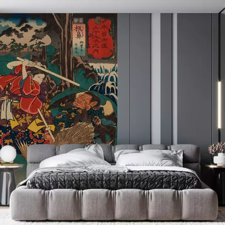 Papier Peint Panoramique Estampe 19e siècle Utagawa Kuniyoshi - Itahana